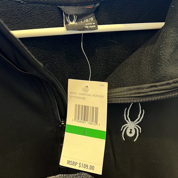 Spyder Mens quarter zip pullover hoodie size Large. NWT - Picture 3 of 7